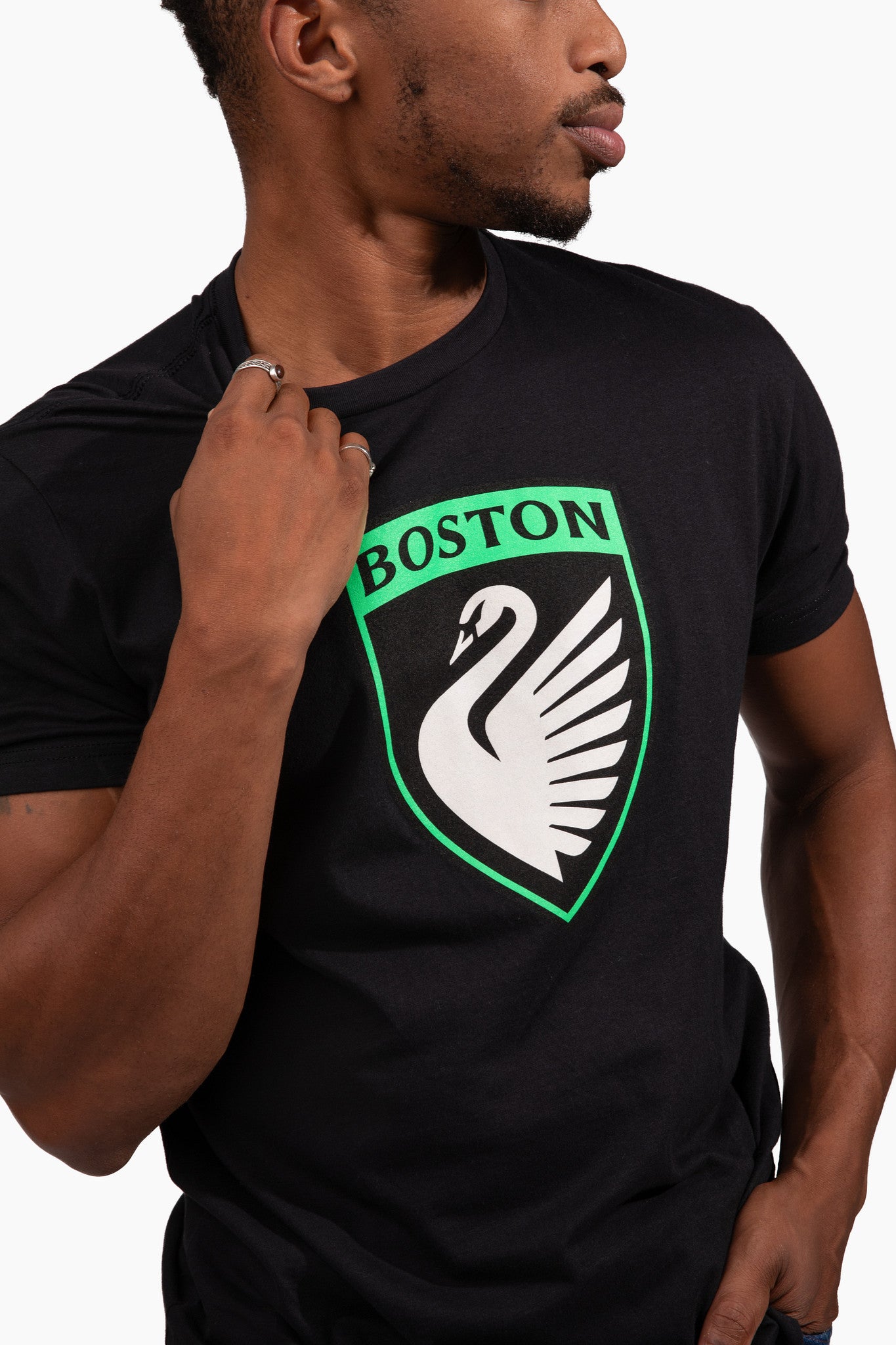 Boston Legacy FC Black Unisex Sueded Crest Tee