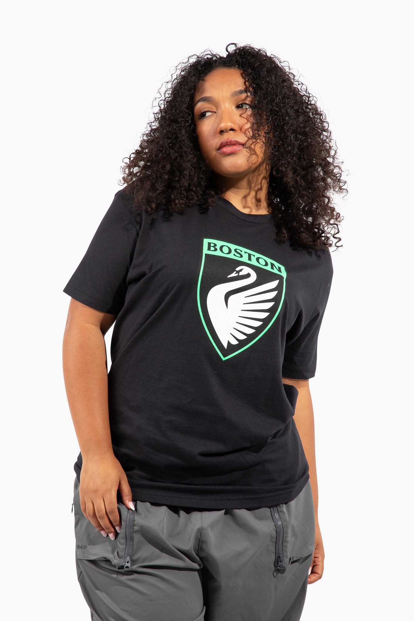 Boston Legacy FC Black Unisex Sueded Crest Tee