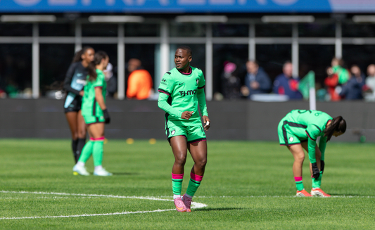 Fauzia Najjemba stands on the field during a game against Gotham