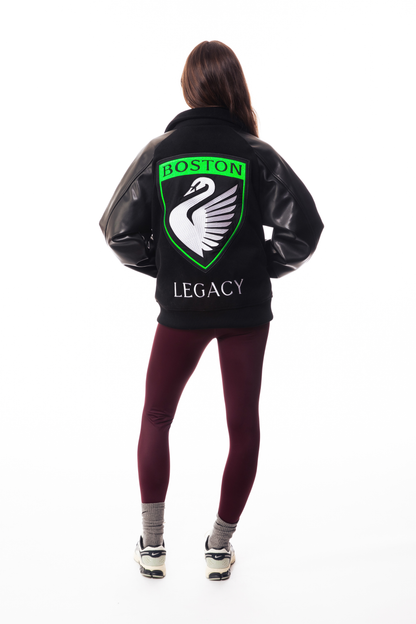 Boston Legacy FC x Mathmatik Leather Varsity Jacket
