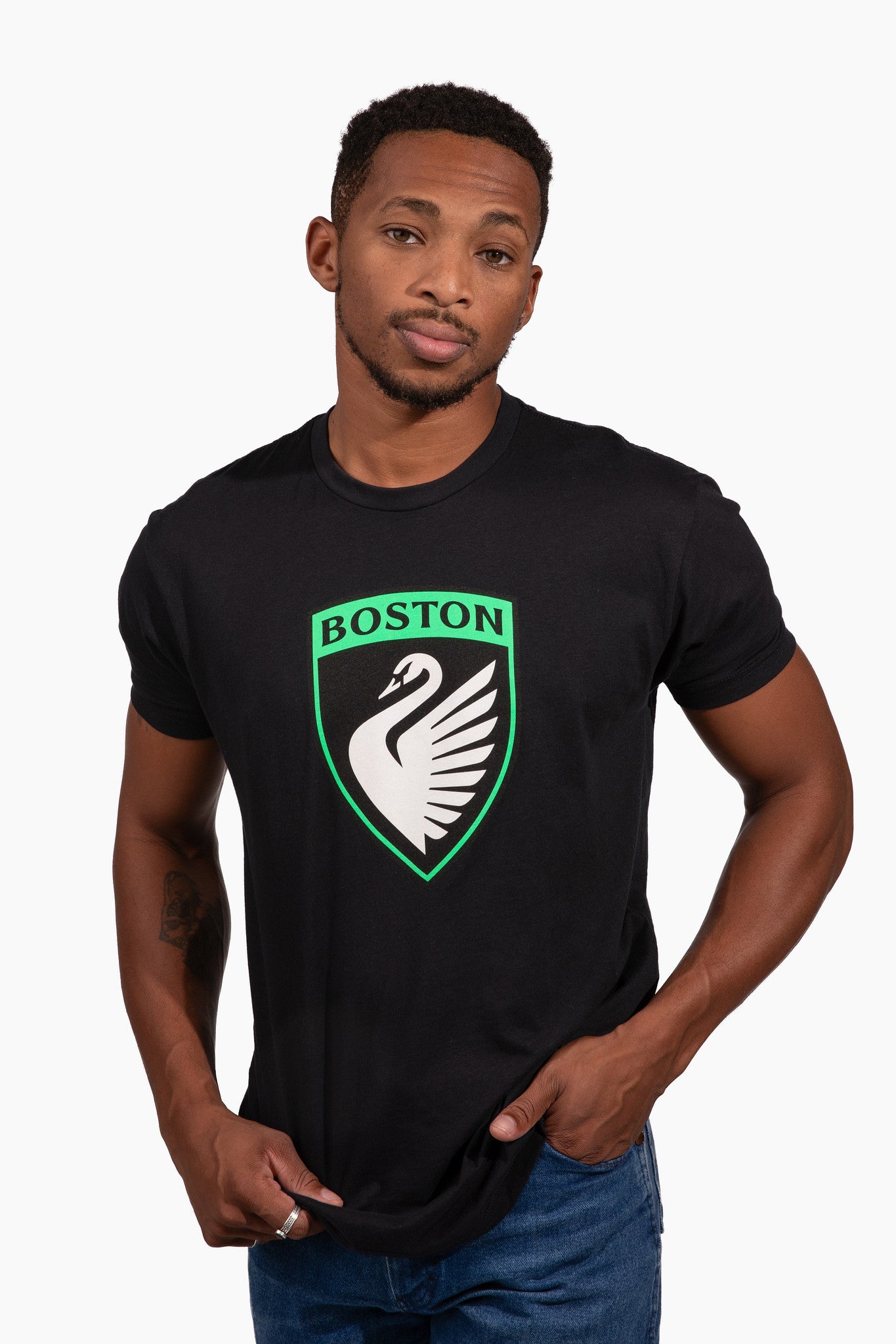 Boston Legacy FC Black Unisex Sueded Crest Tee