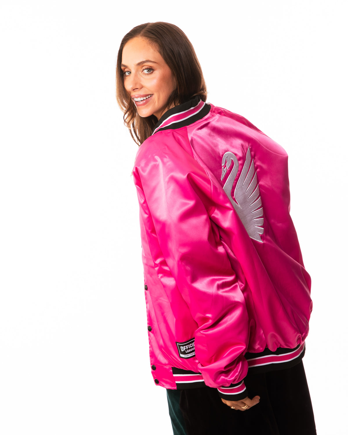 Boston Legacy FC x Official League Pink Satin Jacket