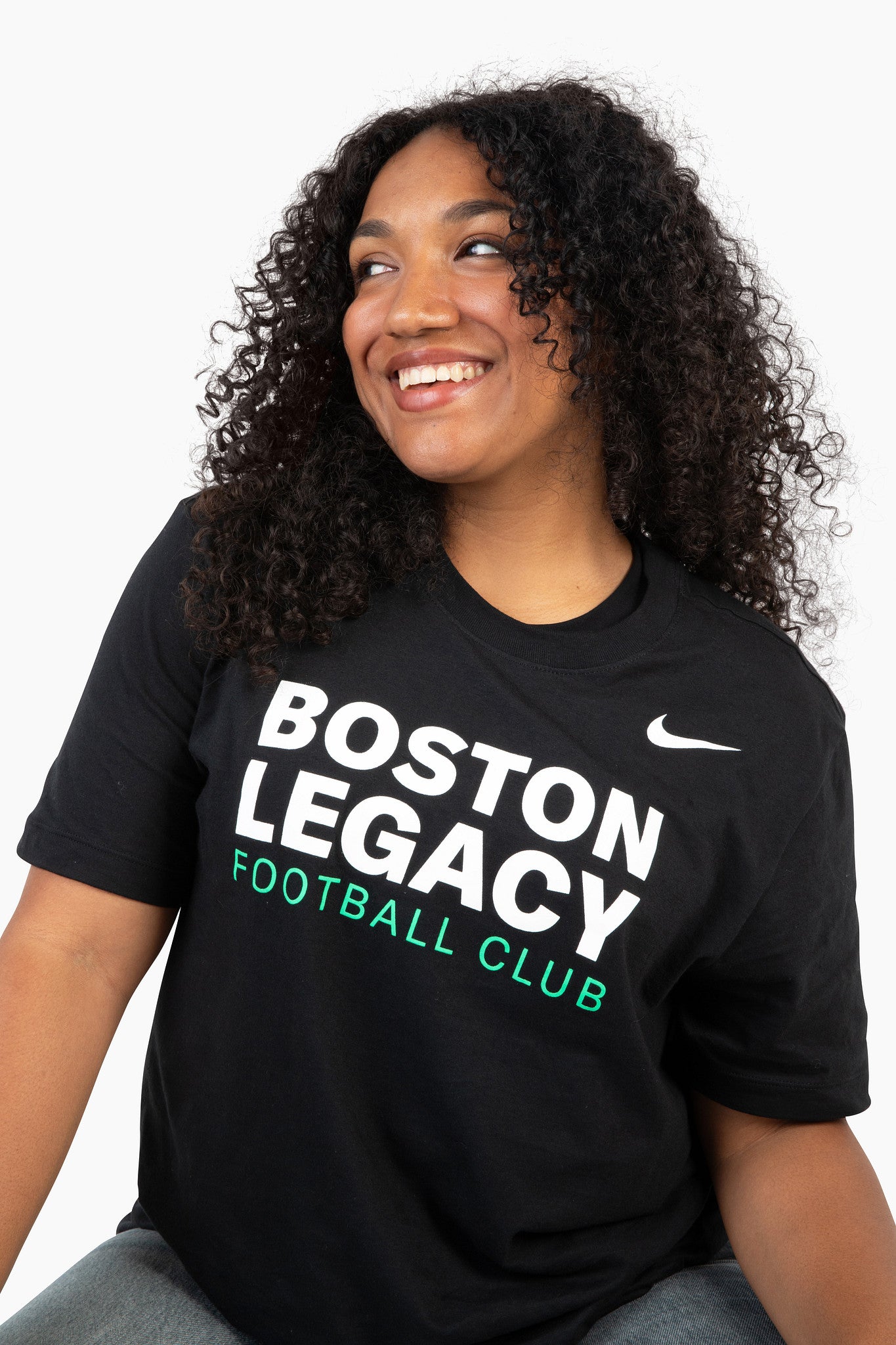 Boston Legacy Football Club Nike Unisex Black Cotton Tee