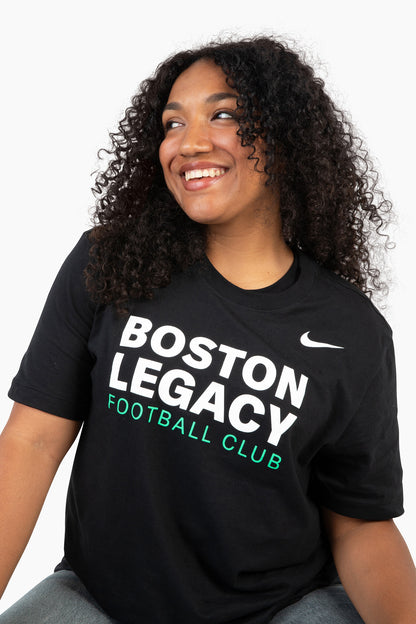 Boston Legacy Football Club Nike Unisex Black Cotton Tee
